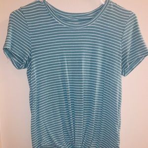 so striped tie front t-shirt